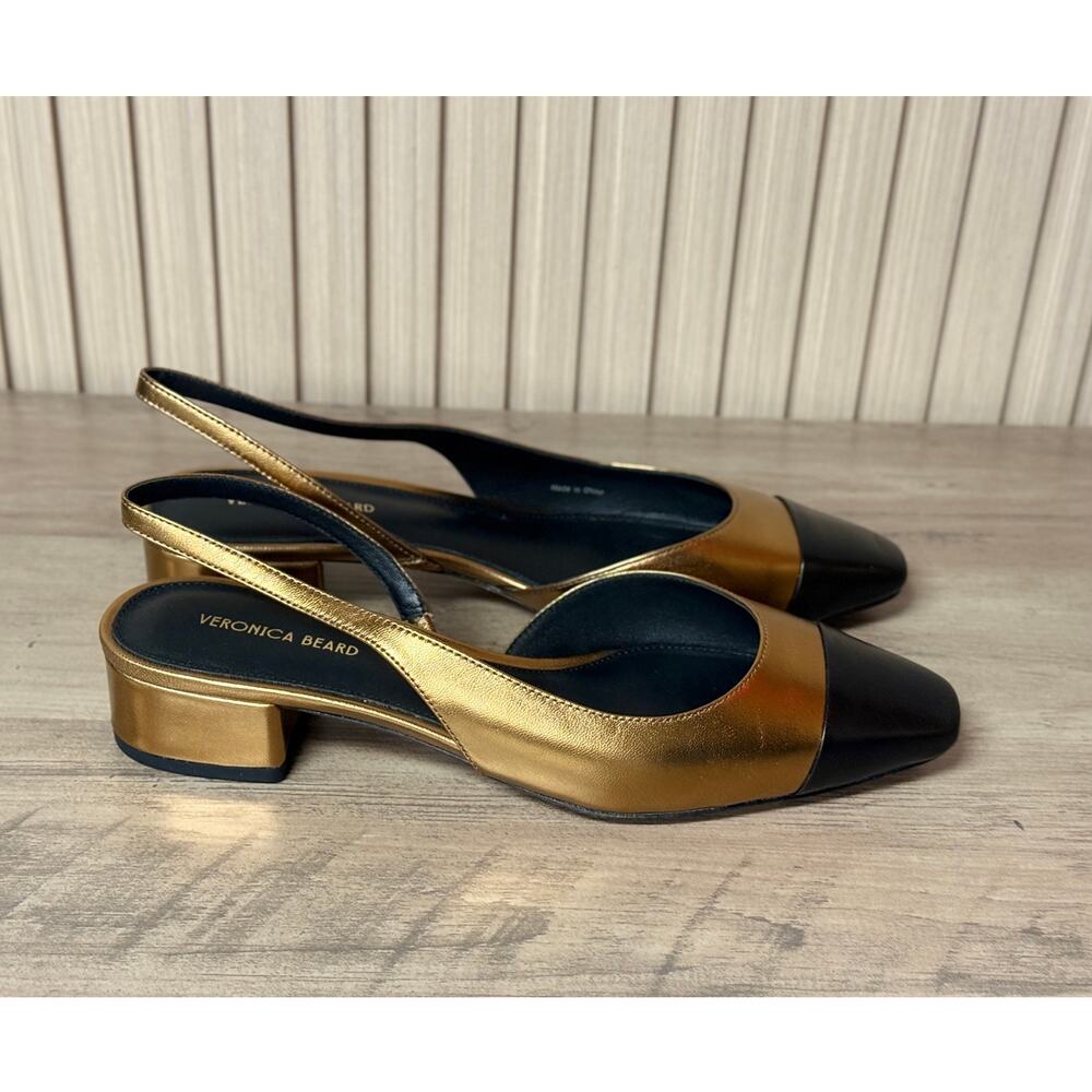 Veronica Beard Cecile Slingback Pumps Leather Heeled Size 10M